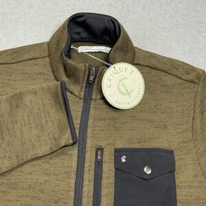 Criquet 1/2 Zip Fleece Pullover Sweater Mens Medium Olive Green Heavyweight